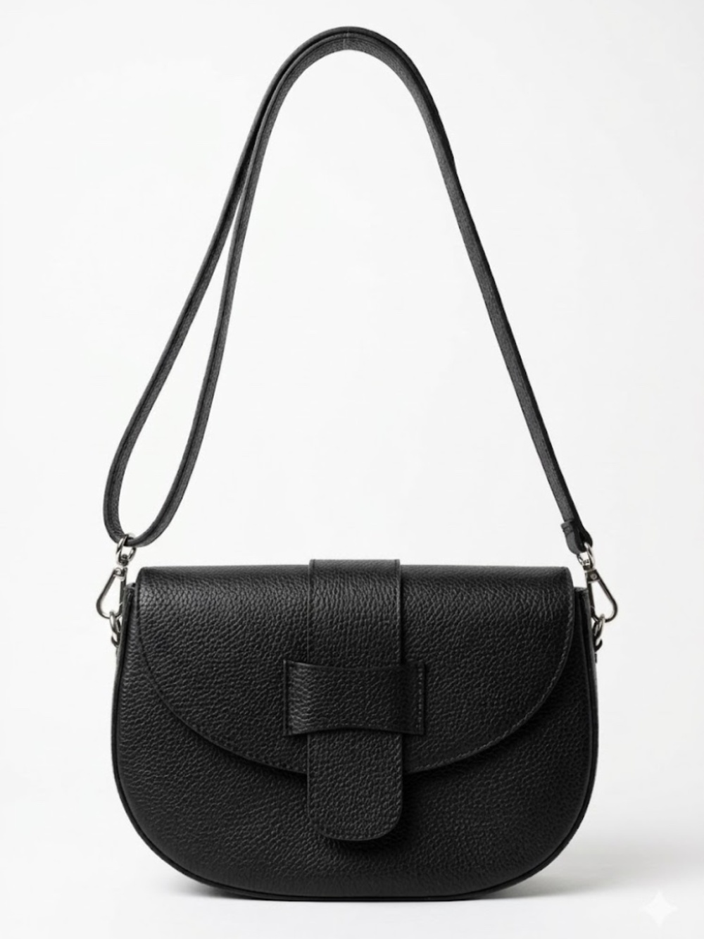 ✨ Luxury Italian Genuine Leather Black Crossbody Bag - NWOT ✨
